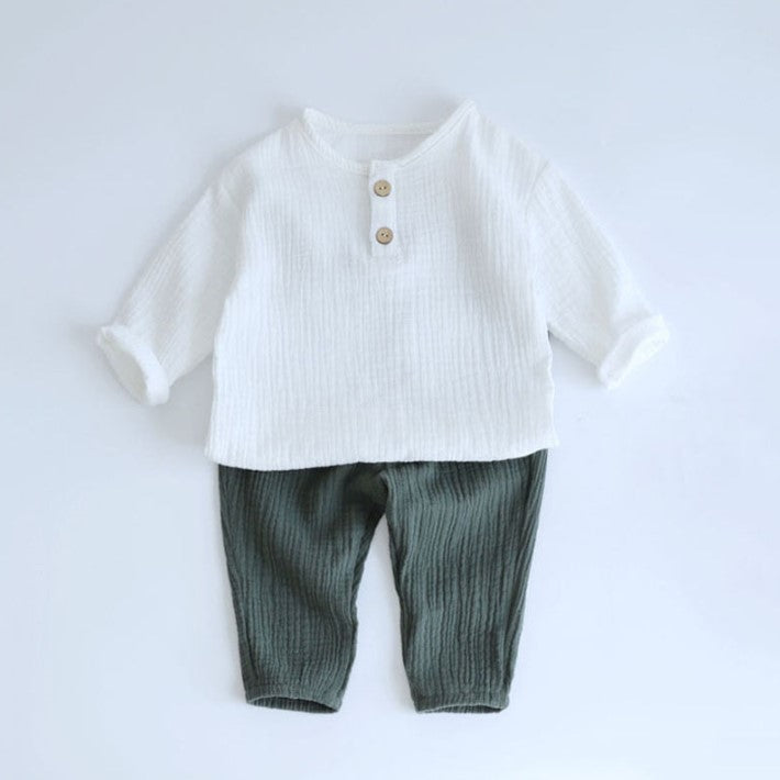 Hase und Eule 2er Set Baby Kinder Bekleidung Grün