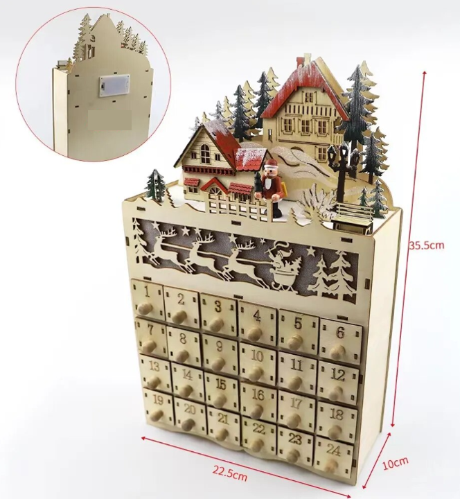 Hase und Eule Adventskalender Holz Gstaad