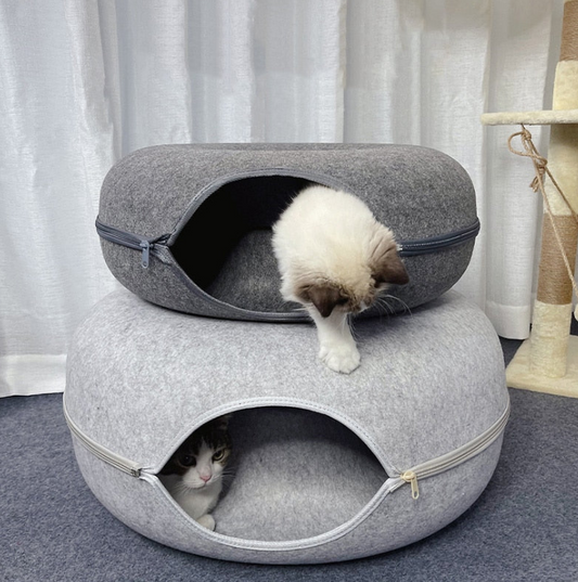   Hase und Eule Donut Katzenspielhöhle  
