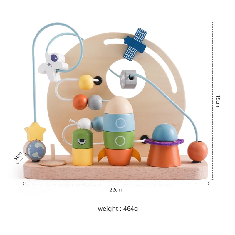 Hase und Eule Motorikspielzeug Weltall Montessori 