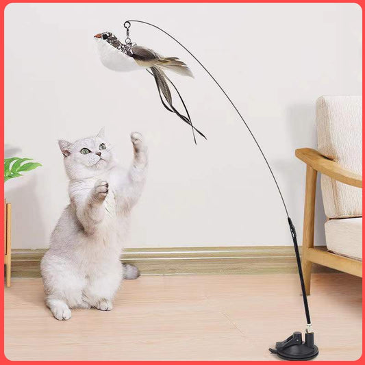   Katzenspielzeug – Zauberstab mit Vogel 